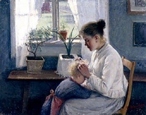 1861 Elin Kleopatra Danielson-Gambogi (Finnish painter, 1861-1919) Äidin huoli 1891