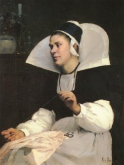 1861 Elin Kleopatra Danielson-Gambogi (Finnish painter, 1861-1919) Nuori äiti, 1885.