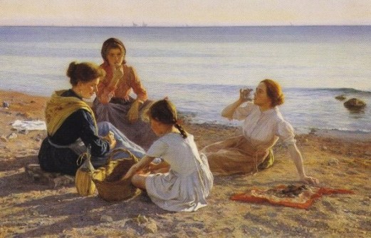 1861 Elin Kleopatra Danielson-Gambogi (Finnish painter, 1861-1919) On the Beach